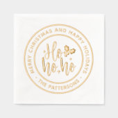 Prettige feestdagen Ho Ho Vrolijk Kerstfeest Folie Servetten (Voorkant)