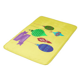Prettige feestdagen Hoe te hangen Ornamenten Paars Badmat