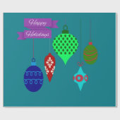 Prettige feestdagen Hoe te hangen Ornamenten Paars Cadeaupapier (Vlak)