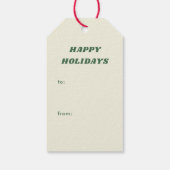 Prettige feestdagen Hoe van Green Checker Tree Pat Cadeaulabel (Achterkant)