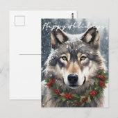 Prettige feestdagen HOE Wolf Briefkaart (Voorkant / Achterkant)