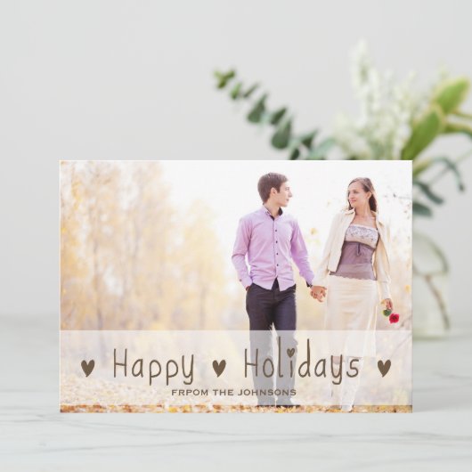 prettige feestdagen HOLIDAY GREETTE FOTO-KAART Feestdagenkaart (Staand voorkant)
