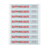 prettige feestdagen Holly Berries Aqua Gift Label (Vel)