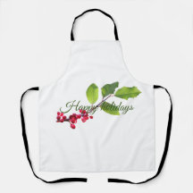 prettige feestdagen holly bessen en bladeren