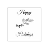 Prettige feestdagen Holly-bessen Rubberstempel (Afrduk)