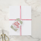 Prettige feestdagen Holly Christmas Holiday Gift L Cadeaulabel (Met Touw)