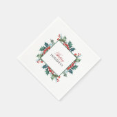 Prettige feestdagen Holly en Berries Servet (Hoek)