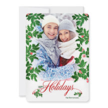 prettige feestdagen Holly en Berries - Verticale f