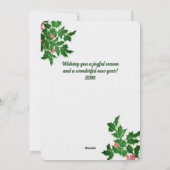 prettige feestdagen Holly en Berries - Verticale f Feestdagenkaart (Achterkant)