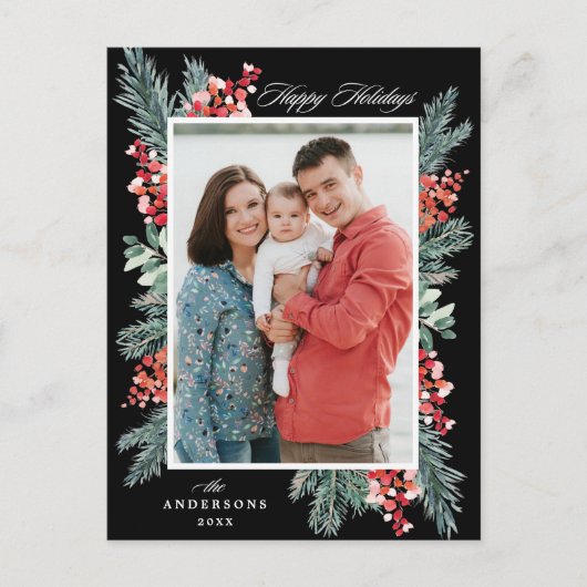 Prettige feestdagen Holly en Evergreen (Voorkant)