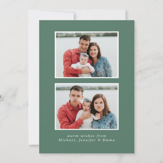 Prettige feestdagen Holly en Evergreen Feestdagenkaart (Achterkant)