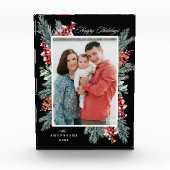 Prettige feestdagen Holly en Evergreen Fotoblokken (Voorkant)