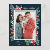 Prettige feestdagen Holly en Evergreen Navy (Voorkant)