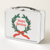 Prettige feestdagen  Holly Kerstkrans (Voorkant)