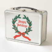 Prettige feestdagen  Holly Kerstkrans (Voorkant)