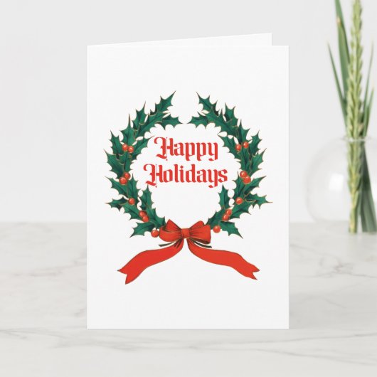 Prettige feestdagen  Holly Kerstkrans (Voorkant)