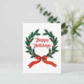 Prettige feestdagen  Holly Kerstkrans (Staand voorkant)