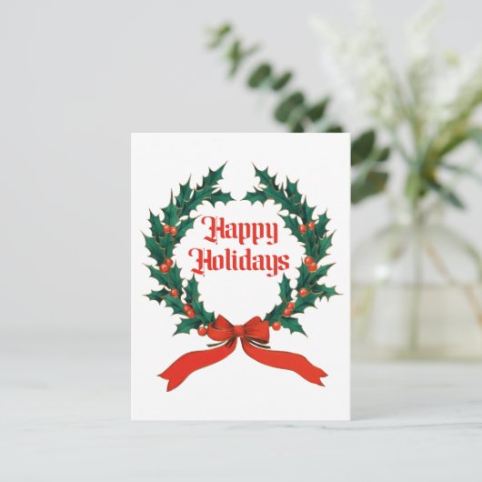 Prettige feestdagen  Holly Kerstkrans (Staand voorkant)