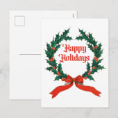 Prettige feestdagen Holly Kerstkrans (Voorkant / Achterkant)