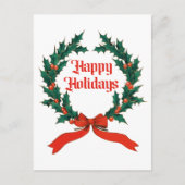 Prettige feestdagen  Holly Kerstkrans (Voorkant)