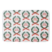 Prettige feestdagen Holly Kerstkrans Badmat (Voorkant)