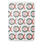 Prettige feestdagen Holly Kerstkrans Badmat (Voorkant Verticaal)