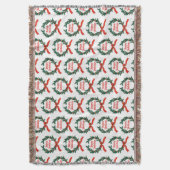 Prettige feestdagen Holly Kerstkrans Deken (Voorkant Verticaal)