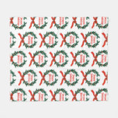 Prettige feestdagen  Holly Kerstkrans Fleece Deken (Voorkant (Horizontaal))