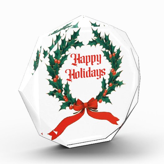 Prettige feestdagen  Holly Kerstkrans Fotoblokken (Links)