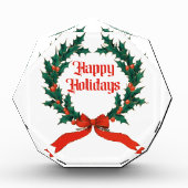 Prettige feestdagen  Holly Kerstkrans Fotoblokken (Voorkant)