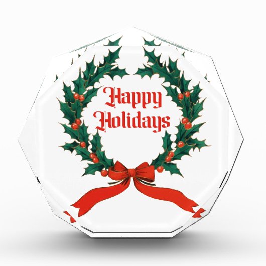 Prettige feestdagen  Holly Kerstkrans Fotoblokken (Voorkant)