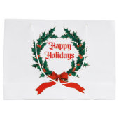 Prettige feestdagen Holly Kerstkrans Groot Cadeauzakje (Achterkant)