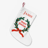 Prettige feestdagen  Holly Kerstkrans Kleine Kerstsok (Voorkant (Hangend))