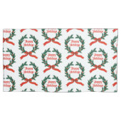 Prettige feestdagen  Holly Kerstkrans Kussensloop (Voorkant-Links)