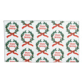 Prettige feestdagen  Holly Kerstkrans Kussensloop (Achterkant-Rechts)