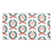 Prettige feestdagen  Holly Kerstkrans Kussensloop (Achterkant-Links)