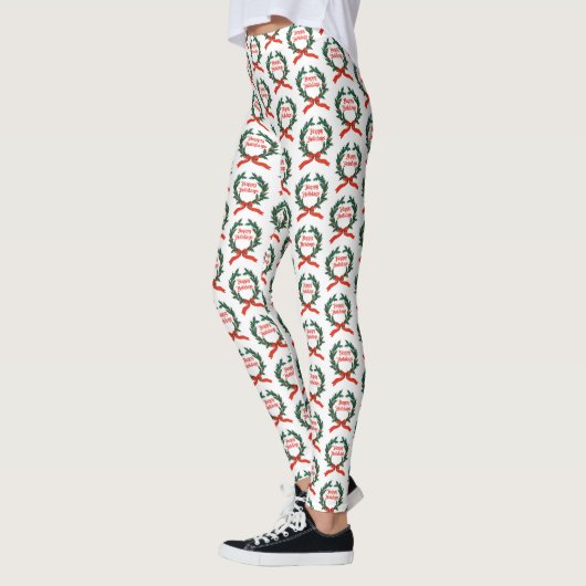 Prettige feestdagen  Holly Kerstkrans Leggings (Links)