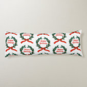 Prettige feestdagen Holly Kerstkrans Lichaamskussen (Achterkant)