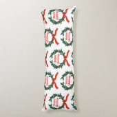 Prettige feestdagen Holly Kerstkrans Lichaamskussen (Achterkant (Verticaal))