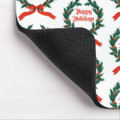 Prettige feestdagen Holly Kerstkrans Muismat (Hoek)