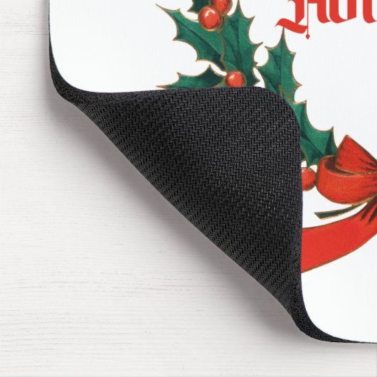 Prettige feestdagen  Holly Kerstkrans Muismat (Hoek)