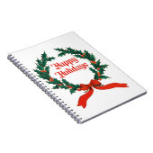 Prettige feestdagen  Holly Kerstkrans Notitieboek (Rechterzijde)
