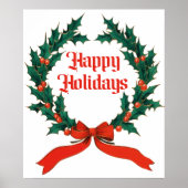 Prettige feestdagen  Holly Kerstkrans Poster (Voorkant)