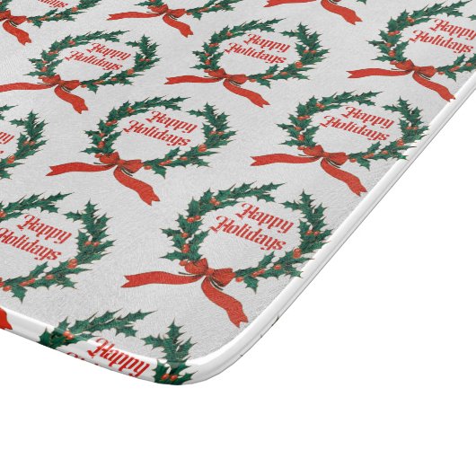 Prettige feestdagen  Holly Kerstkrans Snijplank (Hoek)