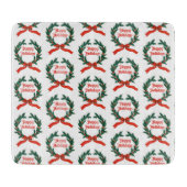 Prettige feestdagen  Holly Kerstkrans Snijplank (Voorkant)