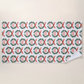 Prettige feestdagen Holly Kerstkrans Strandlaken (Voorkant)