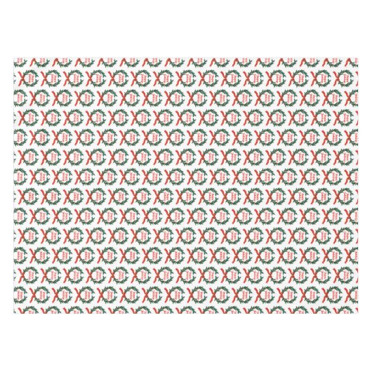 Prettige feestdagen  Holly Kerstkrans Tafelkleed (Voorkant (Horizontaal))