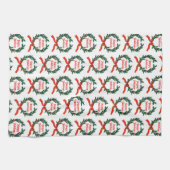 Prettige feestdagen  Holly Kerstkrans Theedoek (Horizontaal)