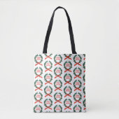 Prettige feestdagen  Holly Kerstkrans Tote Bag (Voorkant)