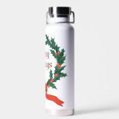 Prettige feestdagen  Holly Kerstkrans Waterfles (Achterkant)